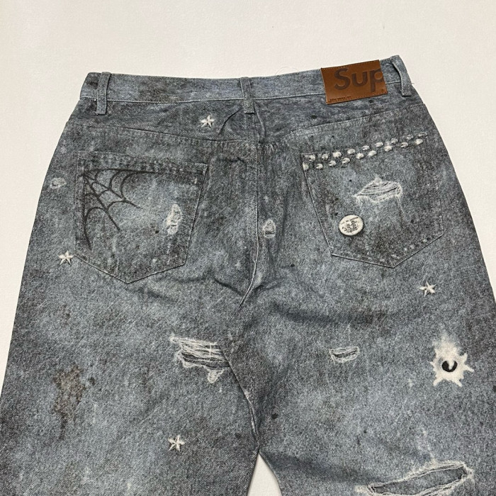 SUPREME 24FW HJR TROMPE L'OEIL LOOSE FIT JEAN FZKZ1164