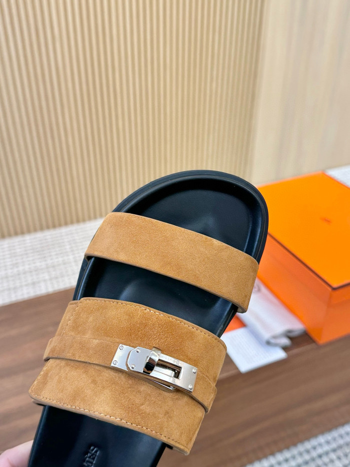 Hermes Jackson chamois Slipper FZXZ170