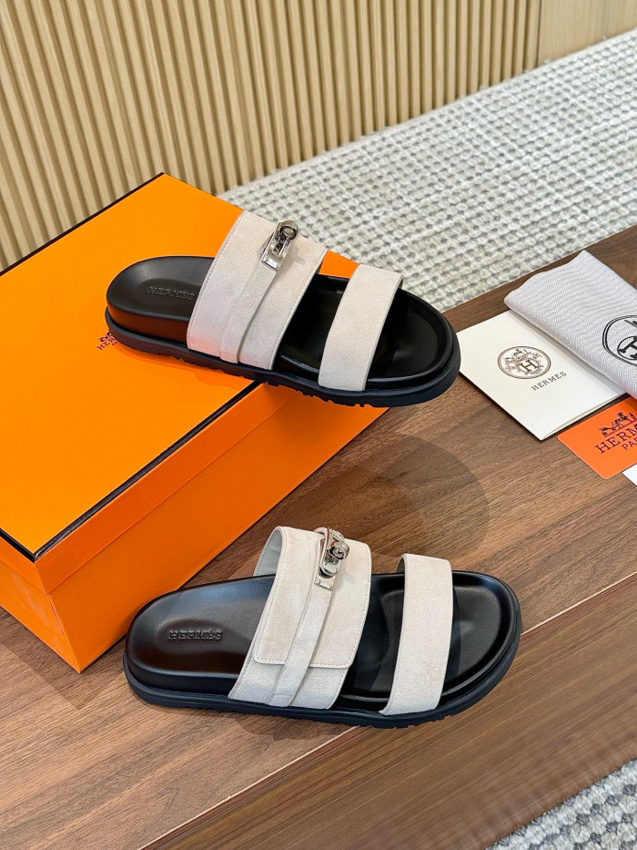 Hermes Jackson chamois Slipper FZXZ170