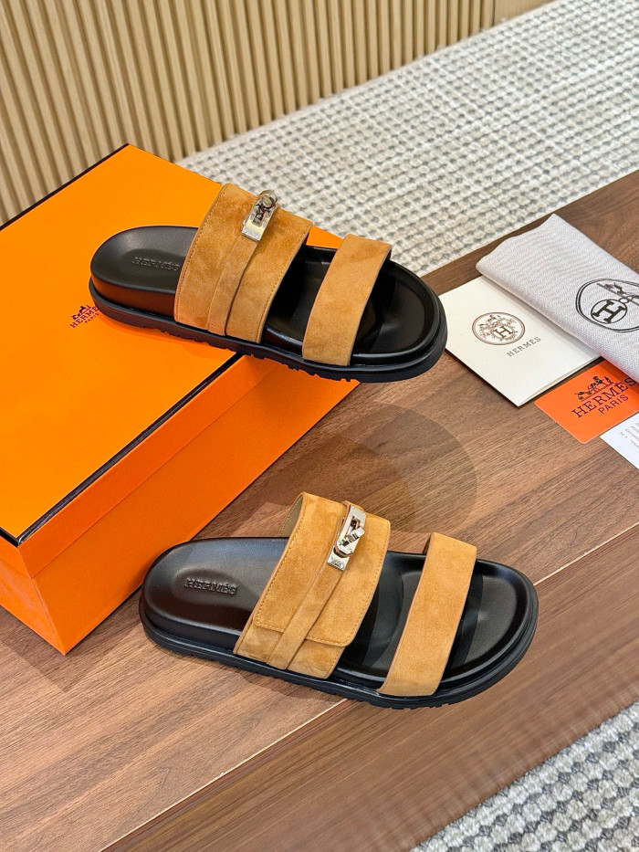Hermes Jackson chamois Slipper FZXZ170