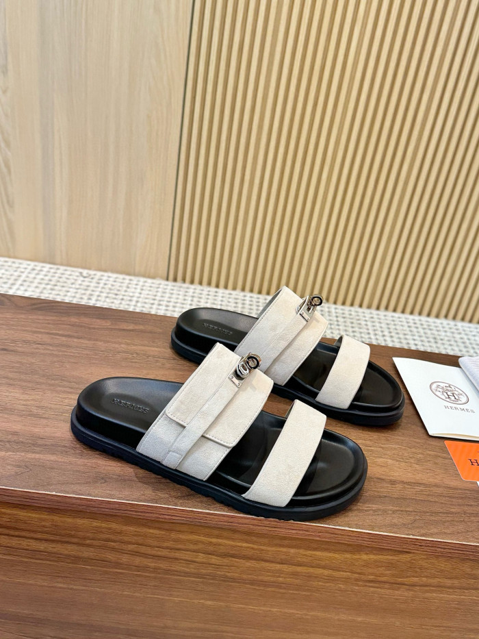 Hermes Jackson chamois Slipper FZXZ170