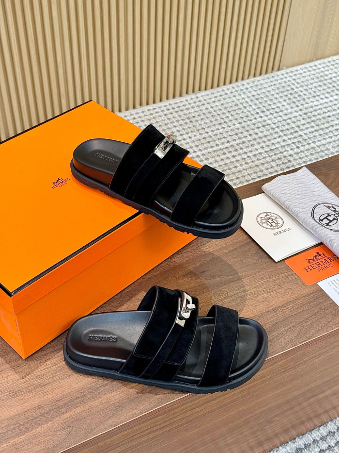 Hermes Jackson chamois Slipper FZXZ170