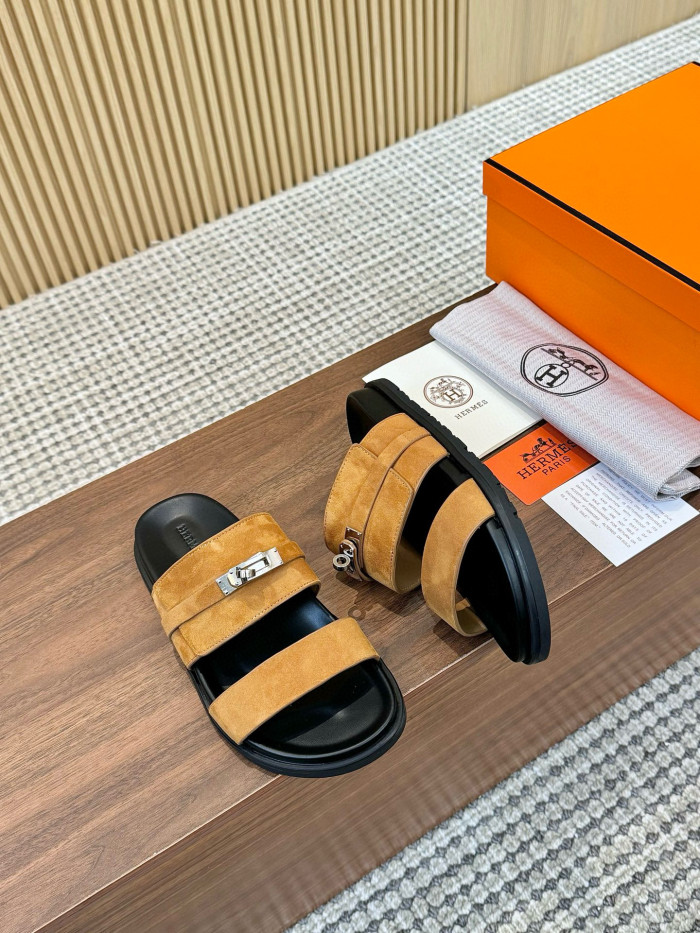 Hermes Jackson chamois Slipper FZXZ170
