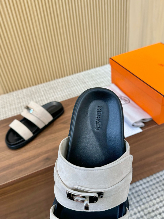 Hermes Jackson chamois Slipper FZXZ170