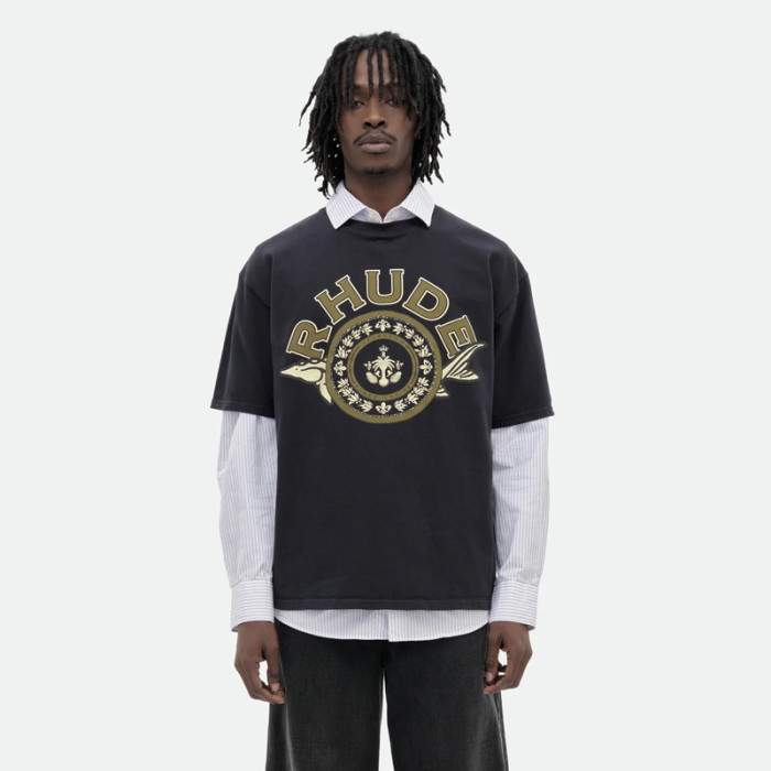 RHUDE BLACK CAVIAR TEE FZTX4495