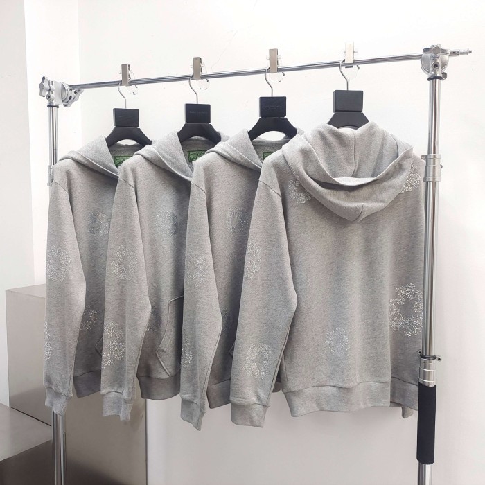 DENIM TEARS Rhinestone Zipper Hoodies FZWY1704