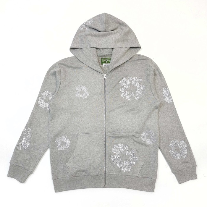 DENIM TEARS Rhinestone Zipper Hoodies FZWY1704