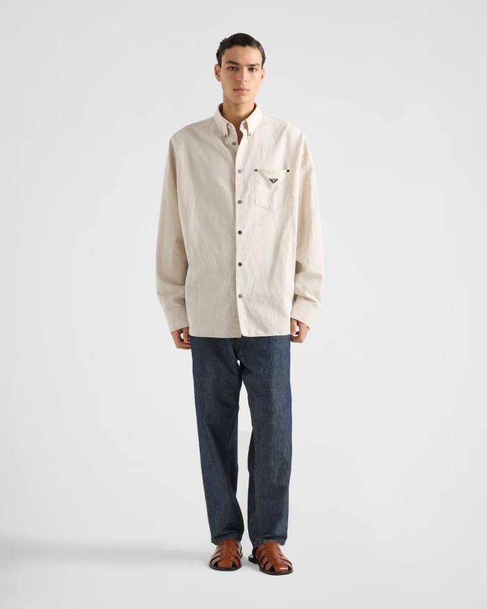 Prada Chambray Denim Shirts FZCS472