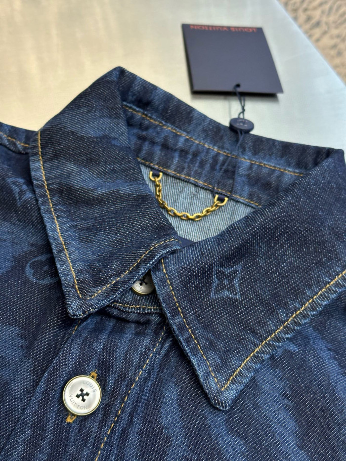 LV Moiré Denim Shirts FZCS476