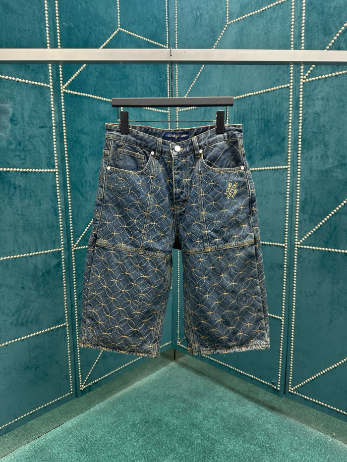 LV Pharrell Williams X Nigo Dandy Monogram Denim Shorts FZKZ1519