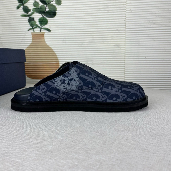 DIOR X DENIM TEARS Oblique Aqua Shoes Slipper Mules  FZXZ240