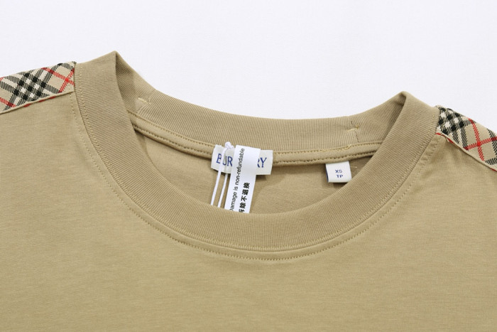 Burberry Check Trim Cotton T-shirt FZTX5325