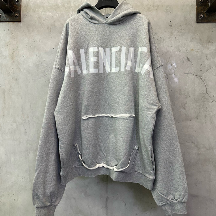 BALENCIAGA Tape Type Ripped Pocket Hoodies FZWY1899