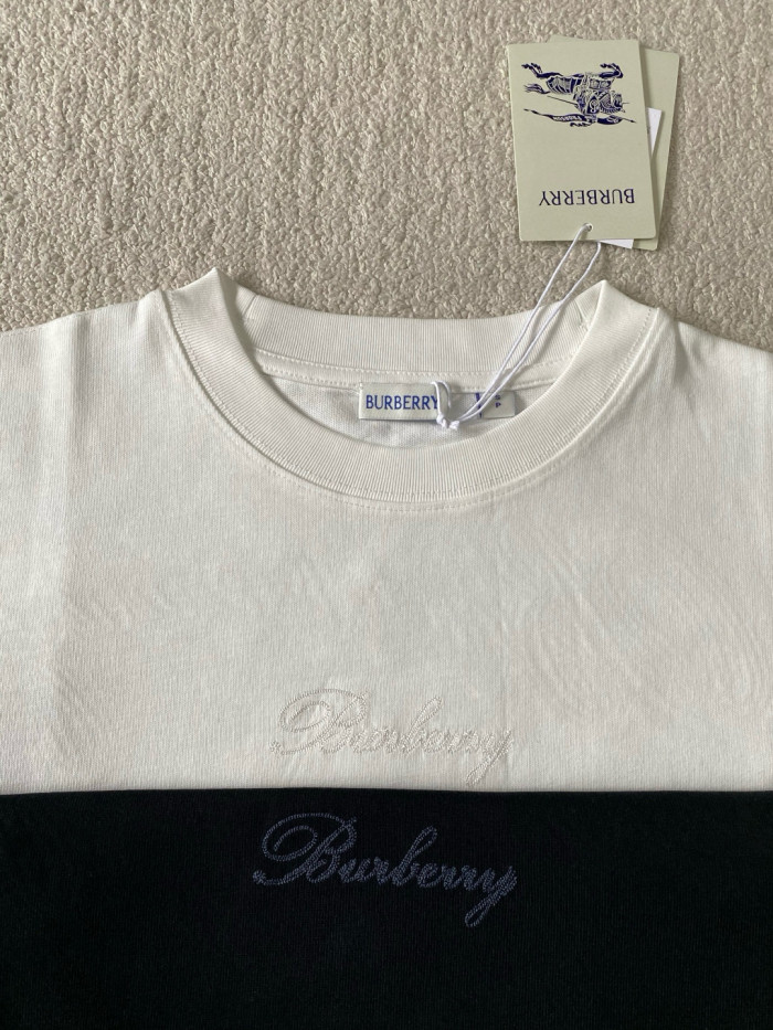 Burberry Check Cursive Logo Cotton T-shirt FZTX5375