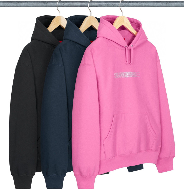 SUPREME X SWAROVSKI 25FW WEEK4 Motion Logo HOODED SWEATSHIR FZWY1895