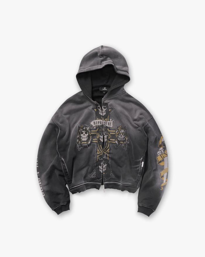 Represent X Guns N' Roses Cross Zip Through Hoodie FZWY1941