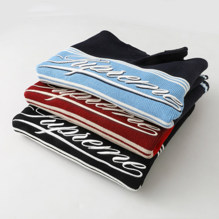 SUPREME FW25 Script Stripe Half Zip SWEATER FZMY775
