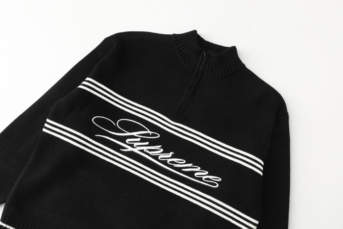 SUPREME FW25 Script Stripe Half Zip SWEATER FZMY775