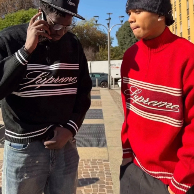 SUPREME FW25 Script Stripe Half Zip SWEATER FZMY775