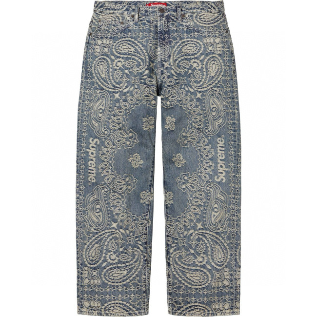 SUPREME SS25 BANDANA JACQUARD BAGGY JEAN FZKZ1699
