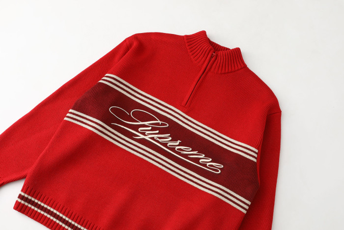 SUPREME FW25 Script Stripe Half Zip SWEATER FZMY775