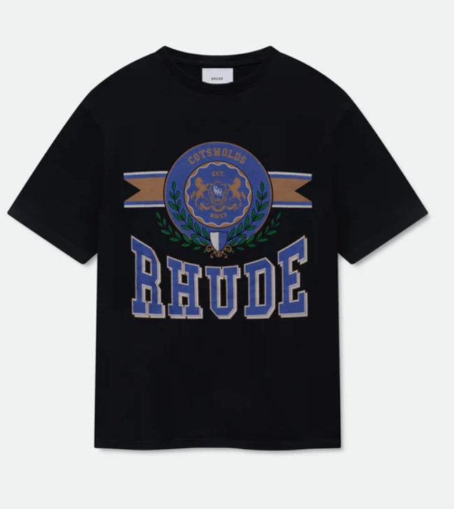 Rhude Black 'Cotswold' Crest T-shirt FZTX5515