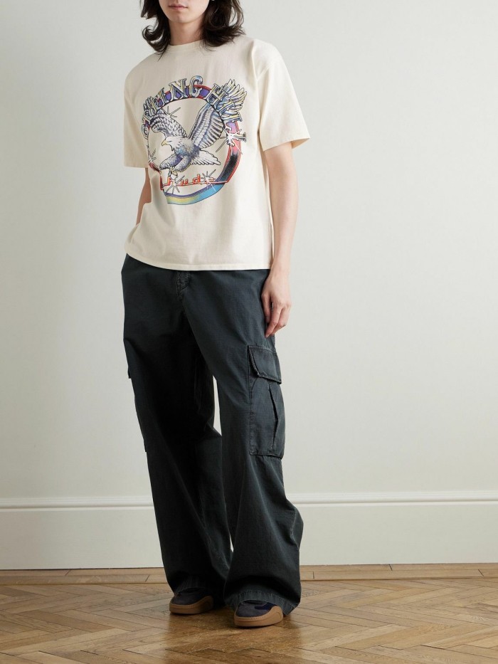 RHUDE Notting Hill Eagle Logo-Print Cotton-Jersey T-Shirt FZTX5516