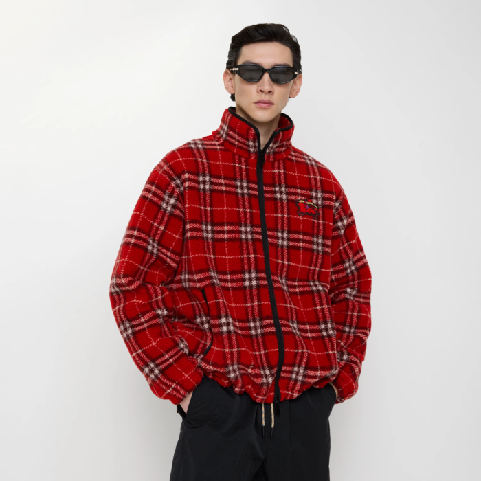 Burberry Check Wool Cashmere Blend Fleece FZJK2399