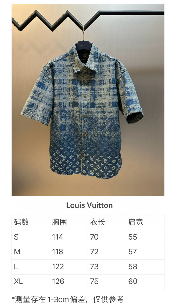 LV Monogram Faded Plaid Denim Shirts FZCS563