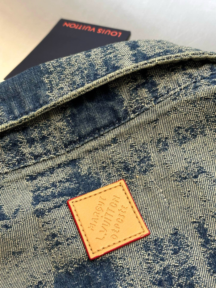 LV Monogram Faded Plaid Denim Shirts FZCS563