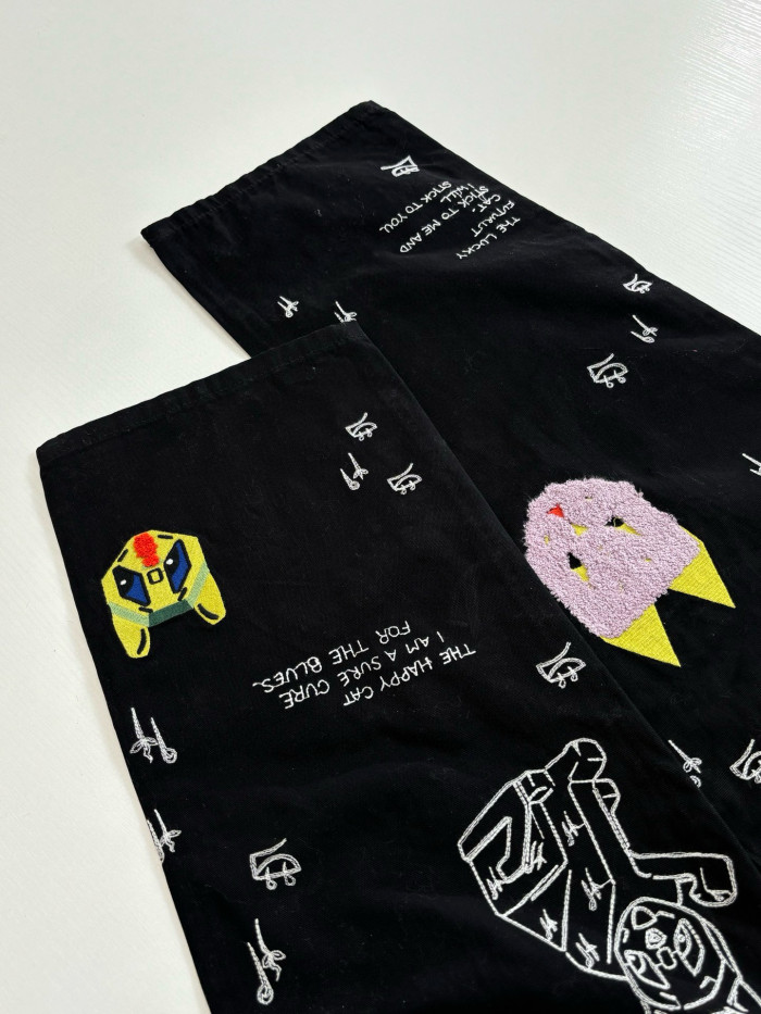 LOEWE X LOUIS WAIN Futurist Cat Jeans FZKZ1712