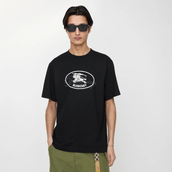Burberry Knight Stamp Cotton T-shirt FZTX5557