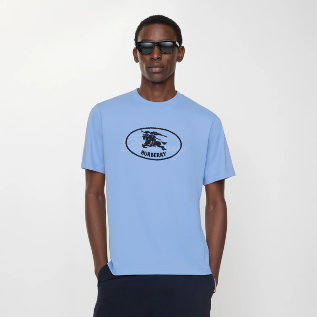 Burberry Knight Stamp Cotton T-shirt FZTX5557