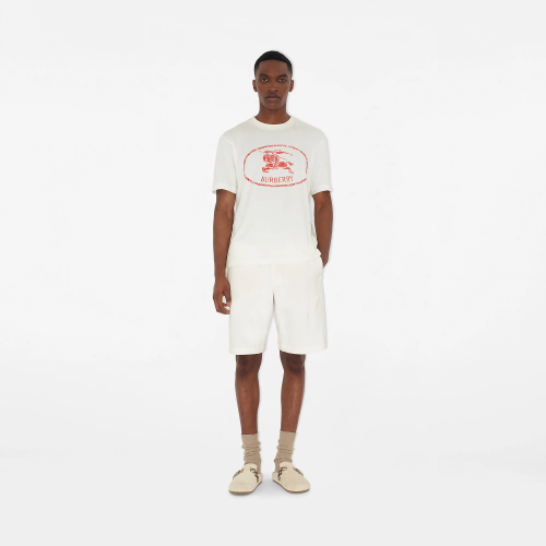 Burberry Knight Stamp Cotton T-shirt FZTX5574