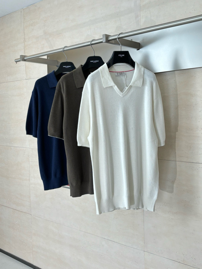 Brunello Cucinelli Knit Polo tee FZTX5600