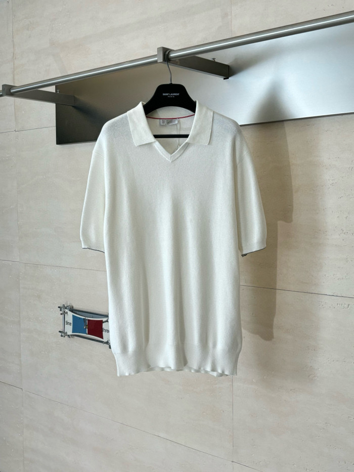 Brunello Cucinelli Knit Polo tee FZTX5600