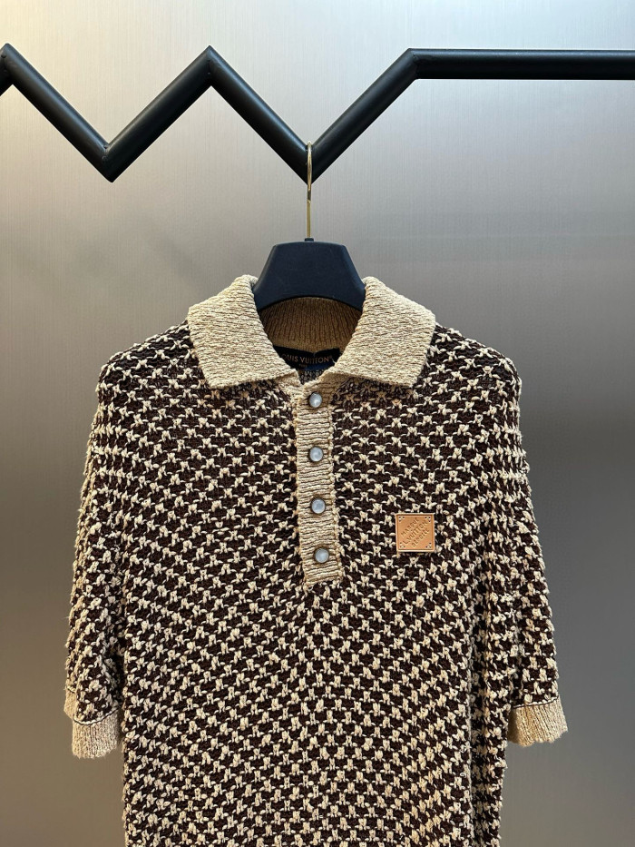 LV knitted mesh polo tee FZTX5477