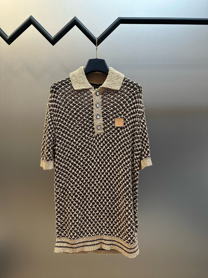 LV knitted mesh polo tee FZTX5477