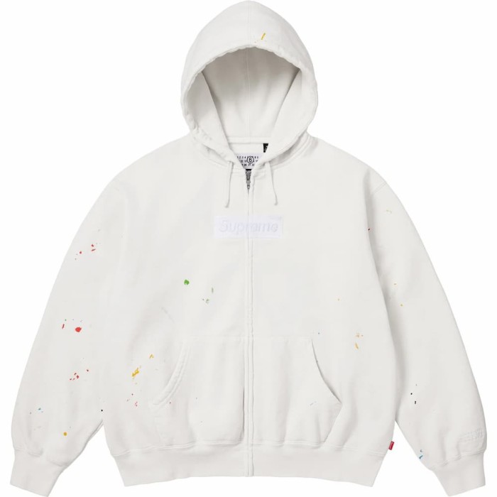 Supreme X Maison Margiela MM6 Box Logo Zip Up Hooded Sweatshirt FZWY2017