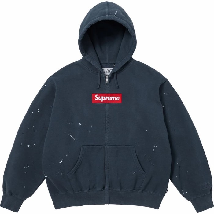 Supreme X Maison Margiela MM6 Box Logo Zip Up Hooded Sweatshirt FZWY2017