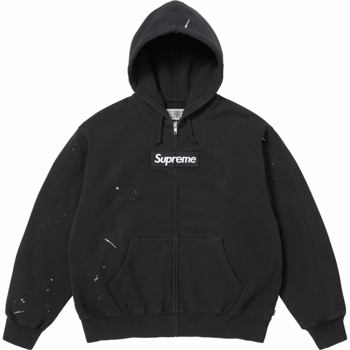 Supreme X Maison Margiela MM6 Box Logo Zip Up Hooded Sweatshirt FZWY2017