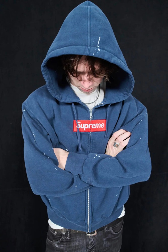 Supreme X Maison Margiela MM6 Box Logo Zip Up Hooded Sweatshirt FZWY2017