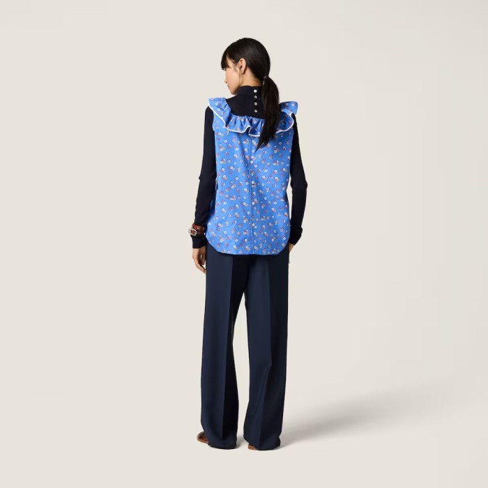 miumiu poplin and wool Knit dress FZQZ020