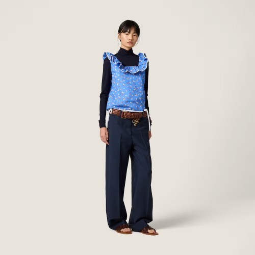 miumiu poplin and wool Knit dress FZQZ020