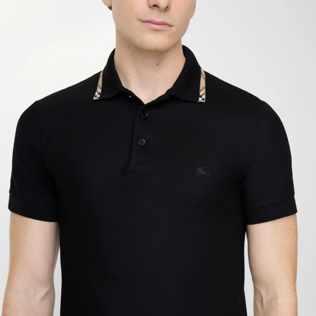 Burberry Check Trim Cotton Polo Shirt FZTX5880