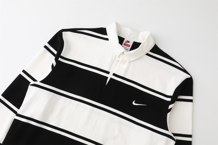 Supreme X Nike SS25 Stripe Rugby Logo Polo Tee FZTX5894