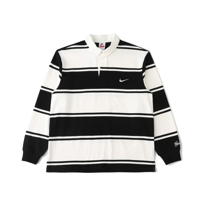 Supreme X Nike SS25 Stripe Rugby Logo Polo Tee FZTX5894