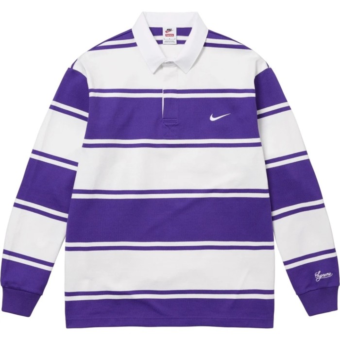 Supreme X Nike SS25 Stripe Rugby Logo Polo Tee FZTX5894