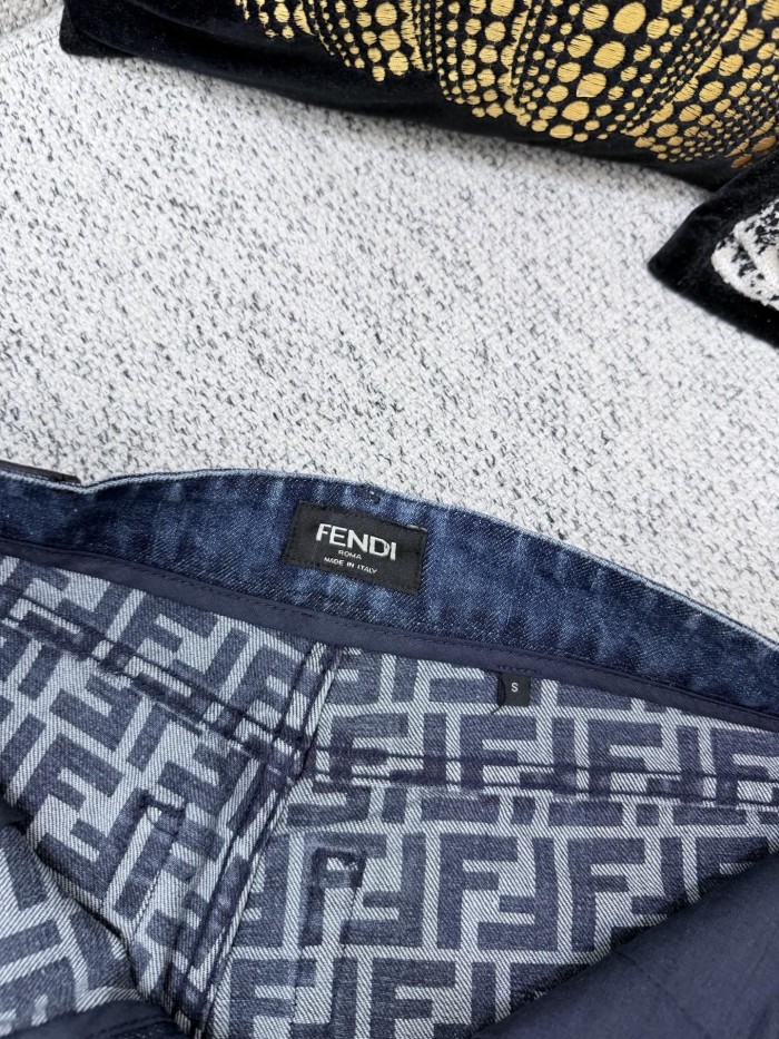 Fendi FF Selleria Denim Shorts FZKZ1810