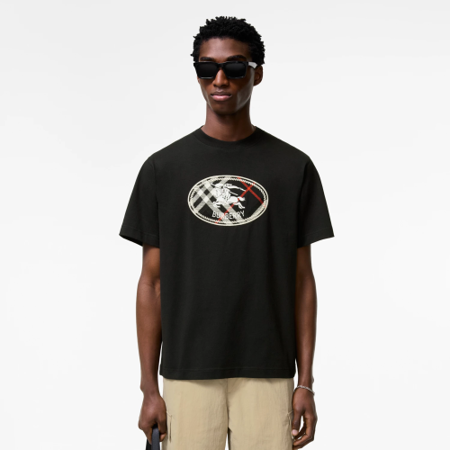 Burberry Check Knight Stamp Cotton T-shirt FZTX5917